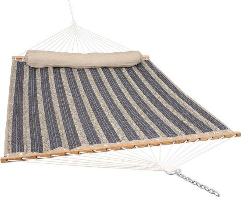 Gewatteerde stoffen hangmat voor 2 Personen mit Stangen - Hochleistungsfähig - Ideal für Garten und Camping