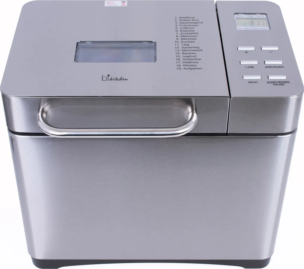 BIKITCHEN 441002 Bake 501 Machine à Pain en Acier Inoxydable 2L