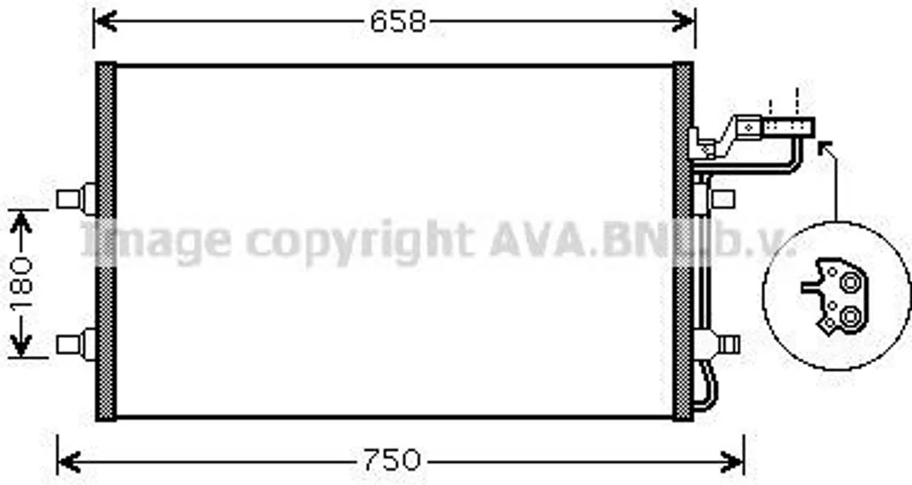 Condenseur aluminium PRASCO VO5140 haute résistance pour Volvo S40 II