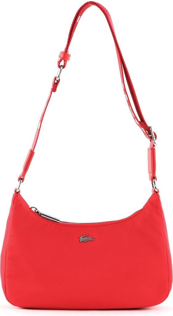 LACOSTE Umhängetasche Schultertasche Active Nylon Shoulder Bag Pompier Blanc rot
