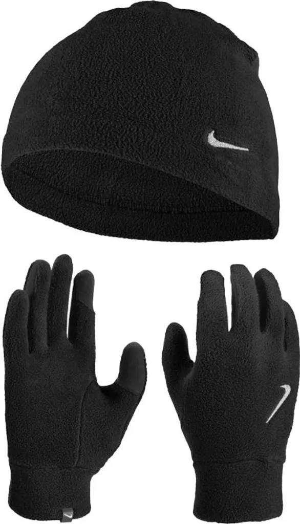 Set Invernale Nike Donna Nero Pile CS2667: Guanti e Berretto Chic