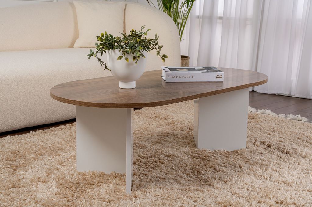 Skye Decor, Sable - Walnut, White, Tables basses, noyer, Image du produit 