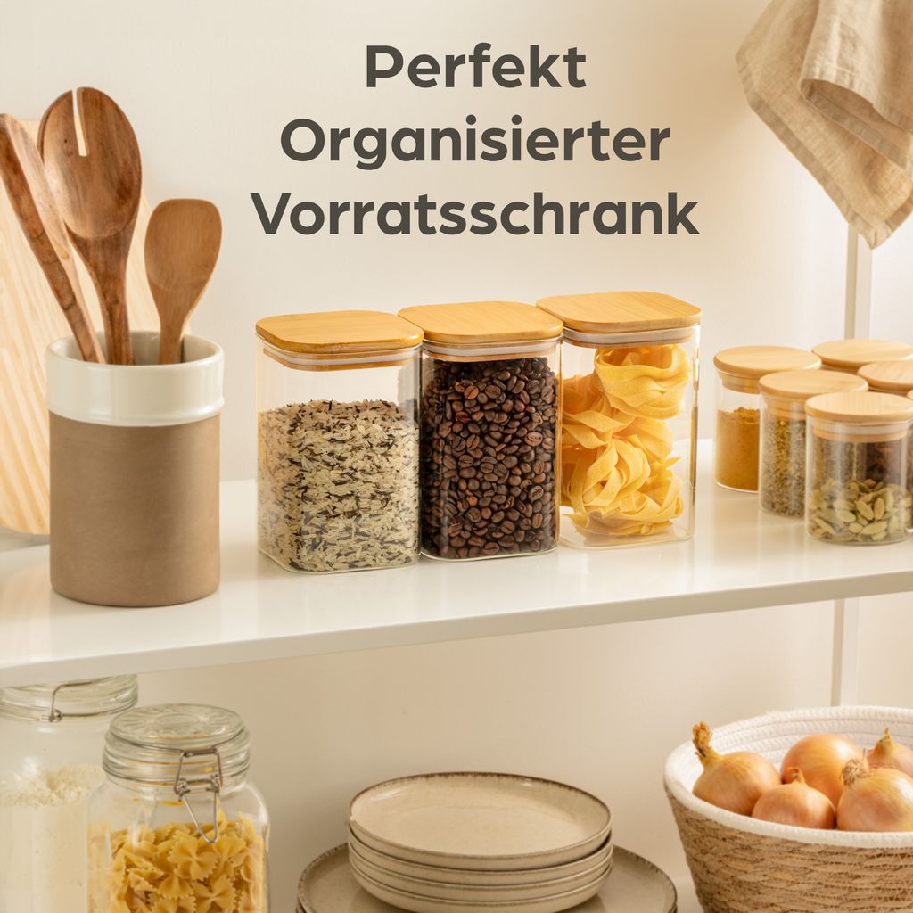 Praknu Vorratsdosen mit Deckel luftdicht Glas