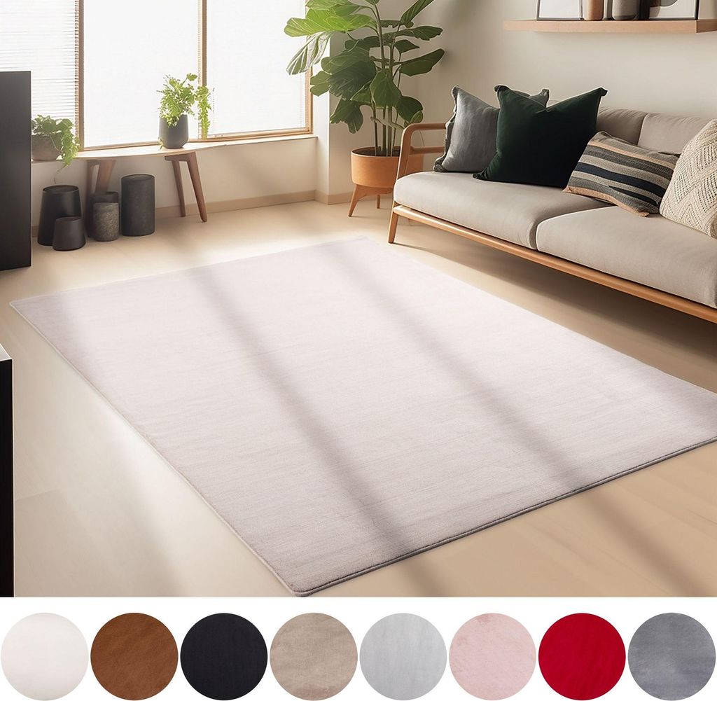 Carpetsale24 Tapis Lavable à Poils Courts Antidérapant Uni Image du produit 