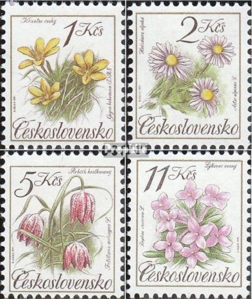 Briefmarken Tschechoslowakei 1991 Mi 3098-3101 (kompl.Ausg.) postfrisch Flora