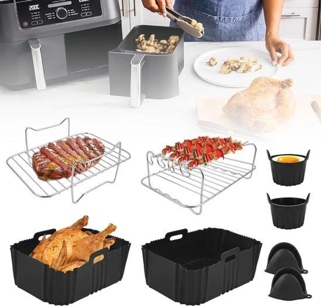 Moules Silicone Friteuse Air Chaud : Pack 8 Pièces Antiadhésives