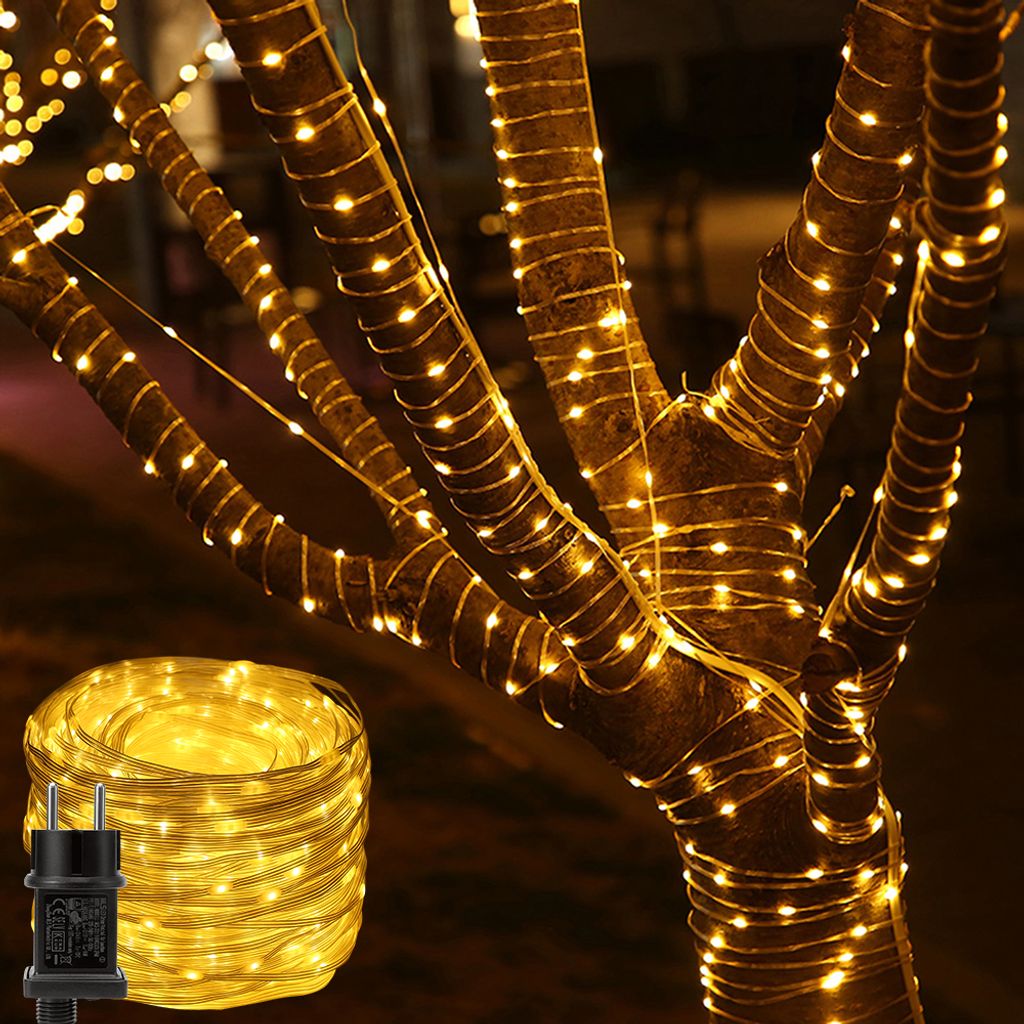 100-600LED Lichterkette Außen Weihnachten Lichterkette Garten Beleuchtung 1-100m 