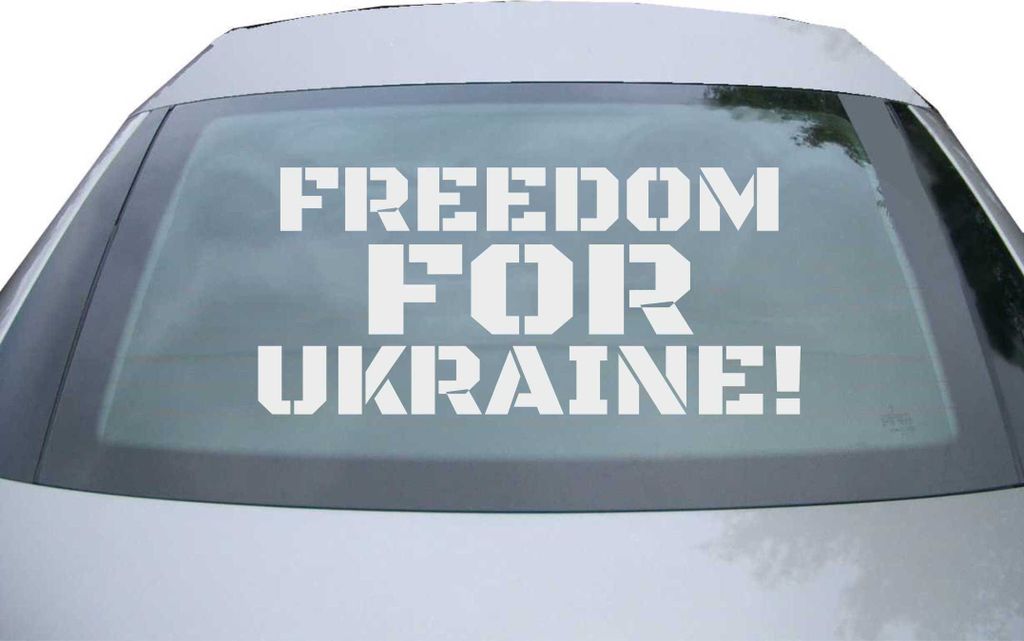 Indigos UG - Aufkleber Heckscheibe & Motorklappe DE6904 - silber - 600x272 mm - Freedom for ukraine! - Auto Scheiben Fenster Heckklappe Tuning Raci...