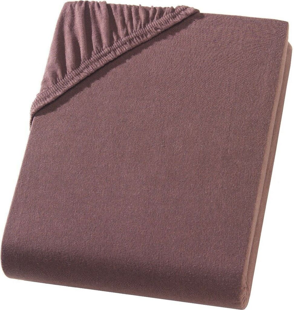 Jersey Split Topper Spannbettlaken für geteilte Topper Schoko Braun 180x200 - 200x200 cm