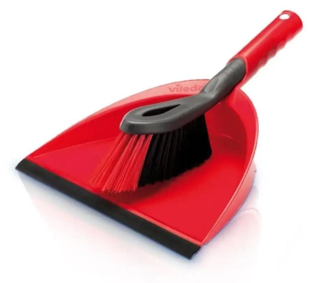 Vileda Kehr-Set, Schaufel und Kehrbesen, Farbe Rot Produktbild 