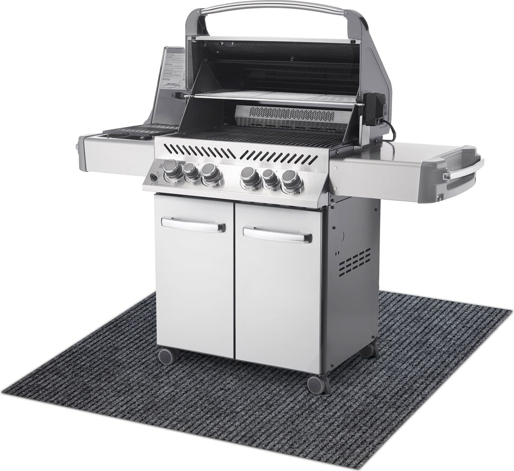 Grillschutzmatte GIN 2126 für die Terrasse, draussen - grau Grau 80x120 cm