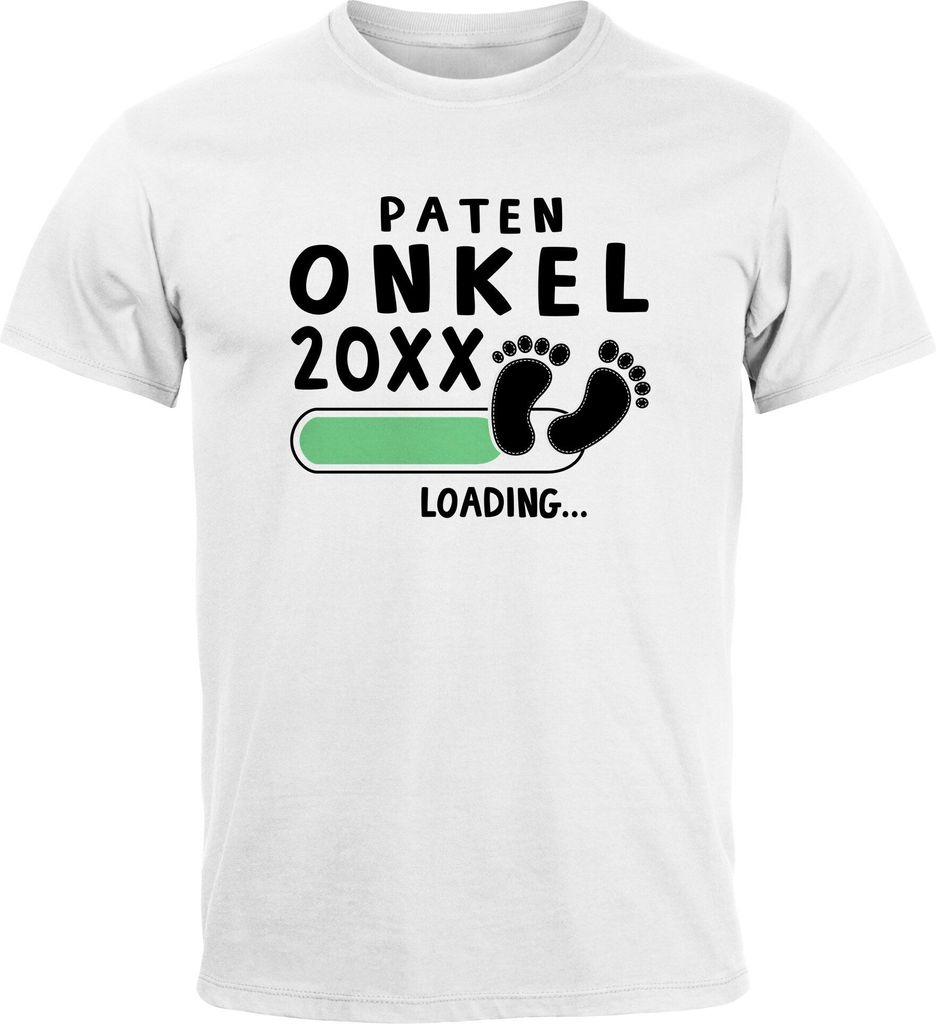 Herren T-Shirt Papa Opa Onkel Patenonkel 2023 loading Geschenk für werdenden Patenonkel Geschenk Geburt Baby Moonworks weiß-schwarz 4XL