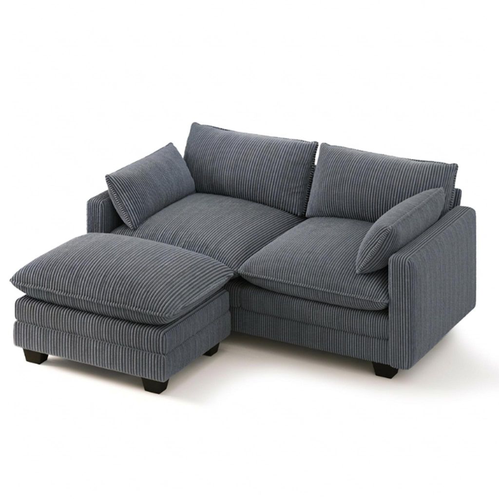 BEALIFE Ecksofa 168x76x91 cm  | 2-Sitzer + Ottomane aus Produktbild 