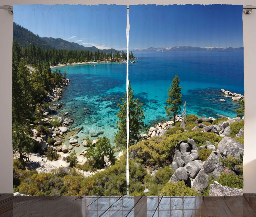 Rideaux Décoratifs pour Salon Ambiance Nature et Kayak Lake Tahoe