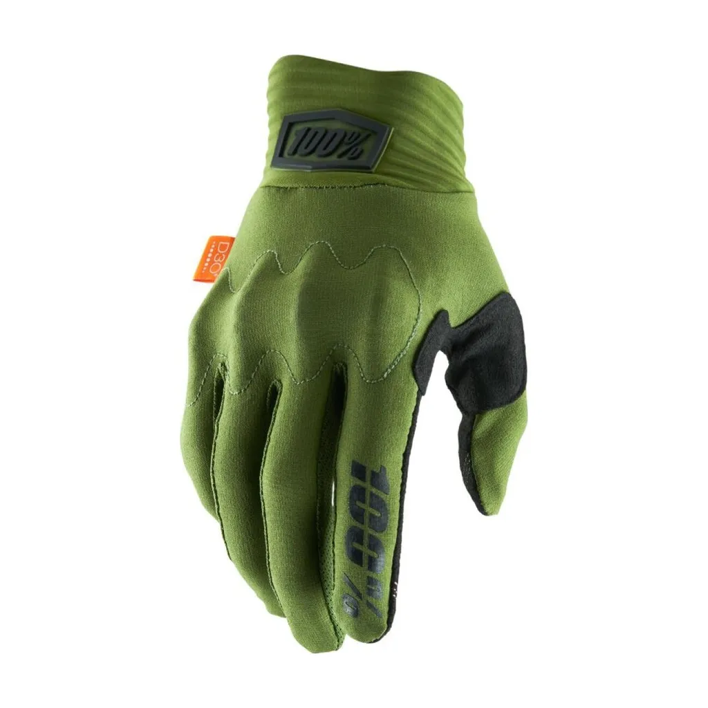 100% Cognito D3O Guanti Ciclismo S - Verde Nero - Alta Sicurezza