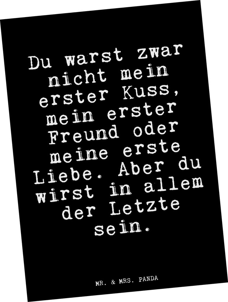 Mr. & Mrs. Panda Postkarte Du warst zwar nicht... - Schwarz - Geschenk, Sprüche, Liebe Spruch, Kunstkarten, Postkarten, Ehepartner, Ewige, Hochzei...