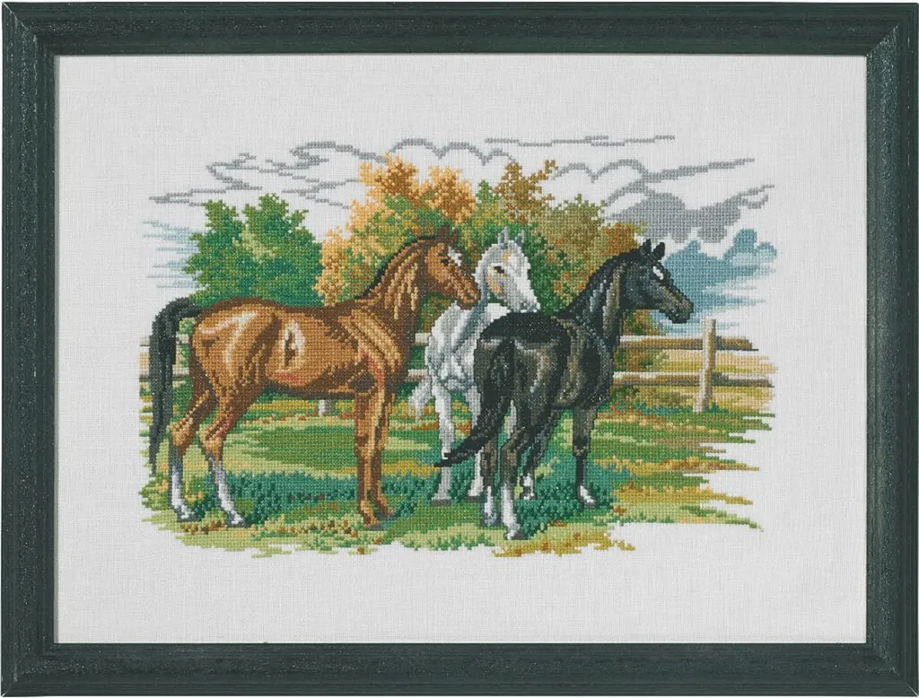Kit Broderie Point de Croix Chevaux pour Déco Murale - Eva Rosenstand