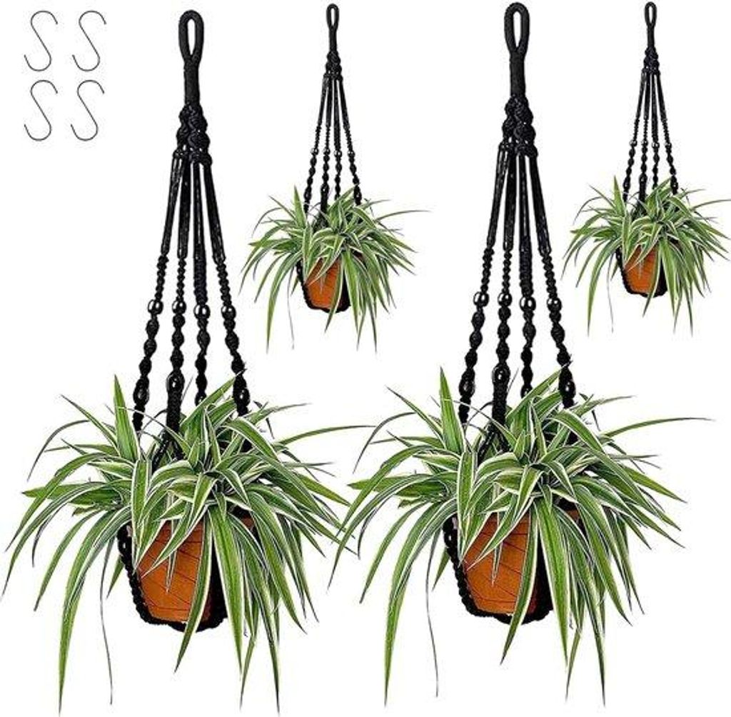 Macramé Blumenhänger 84cm lang Boho Deko Baumwollseil