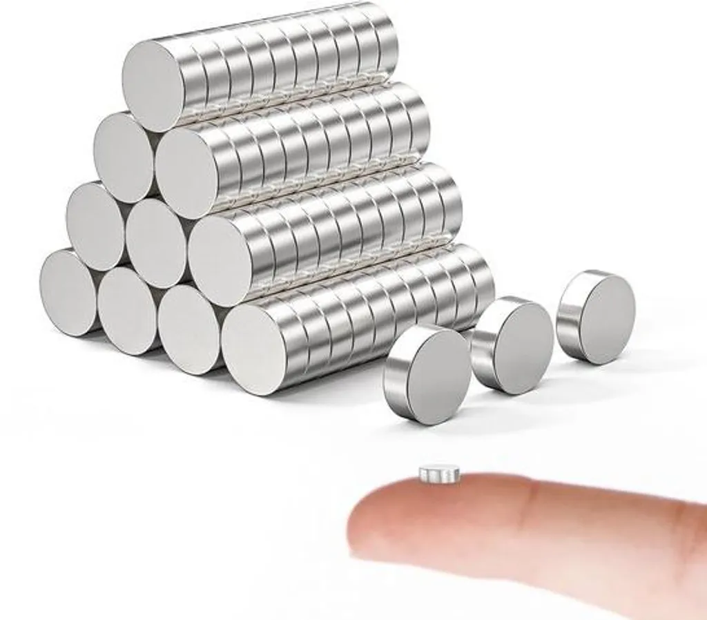 Aimants de bureau blancs en néodyme 6x2mm lot de 100 disques puissants