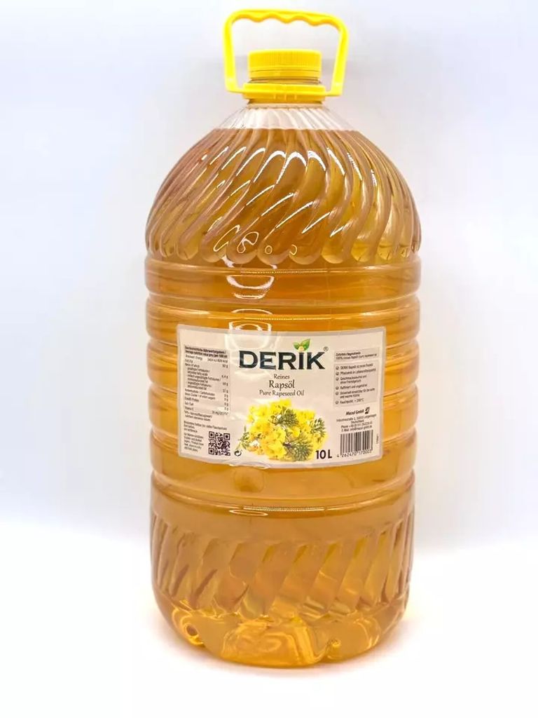 Rapsöl Derik 100% reines Rapsöl in 10L PET Flasche für kalte & warme Küche Vegan