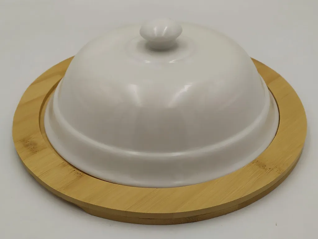 Assiette avec couvercle et soucoupe bambou 20x8 cm XY0996 Design
