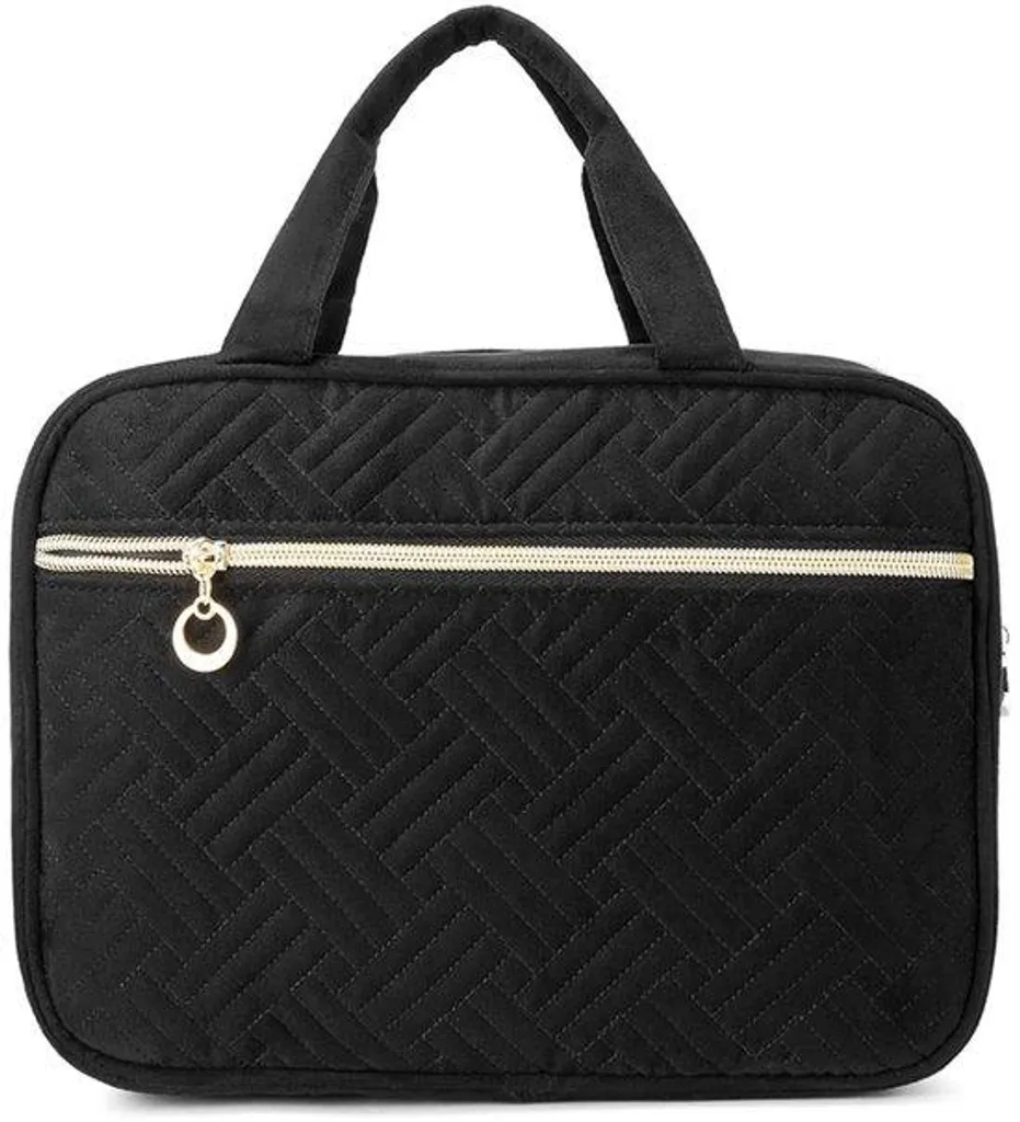 Trousse de toilette suspendre finis les flacons renversés noire XL