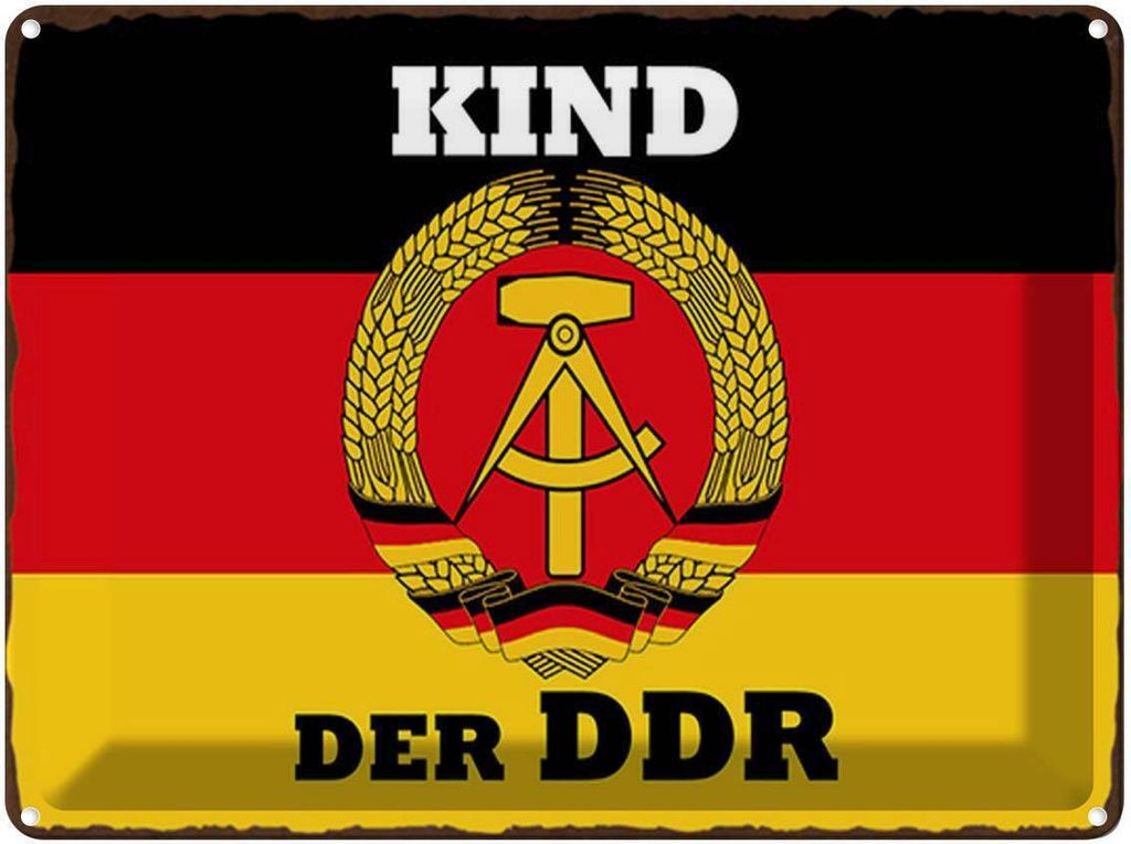 vianmo Blechschild 30x40 cm Kind der DDR Deuitschland Witz Humor Lustig Spaß