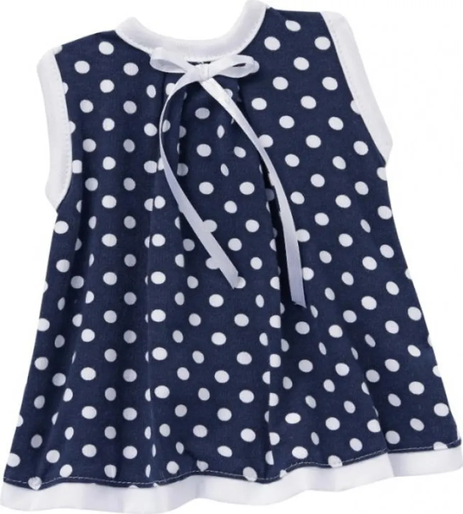 Robe d'été pour poupée bébé 36-40 cm bleue à petits pois blancs Schwenk