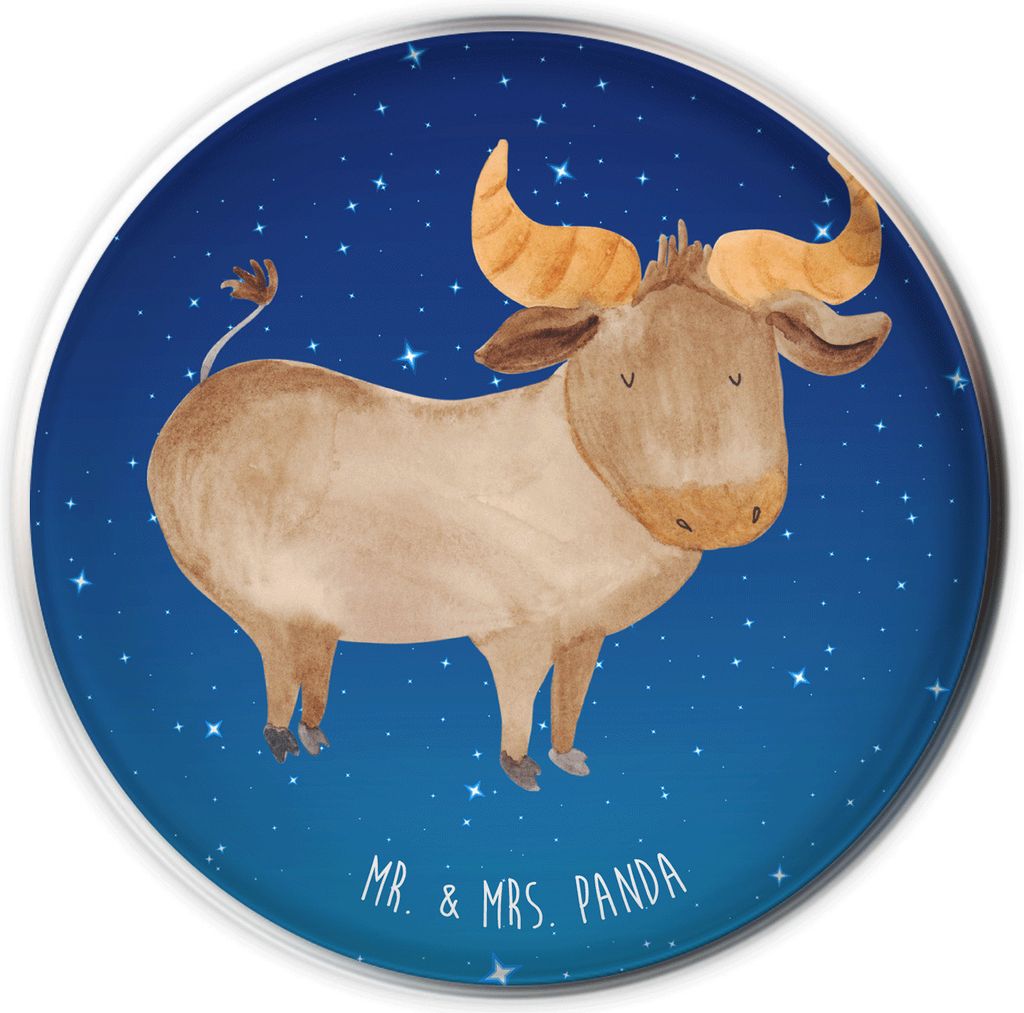 Mr. & Mrs. Panda Ablaufgarnitur Sternzeichen Stier - Sternenhimmel Blau - Geschenk, waschbeckenstöpsel, Waschbecken-Stopfen, Rind, Aszendent, Wasc...