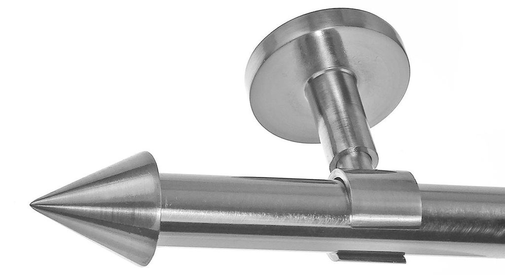 Edelstahl Look Gardinenstange 20mm Deckenträger 1-läufig Produktbild 