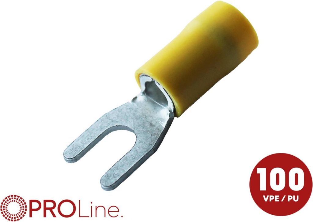 Gabelkabelschuh 4,0mm²-6,0mm²/4.4mm gelb S 100 Stück
