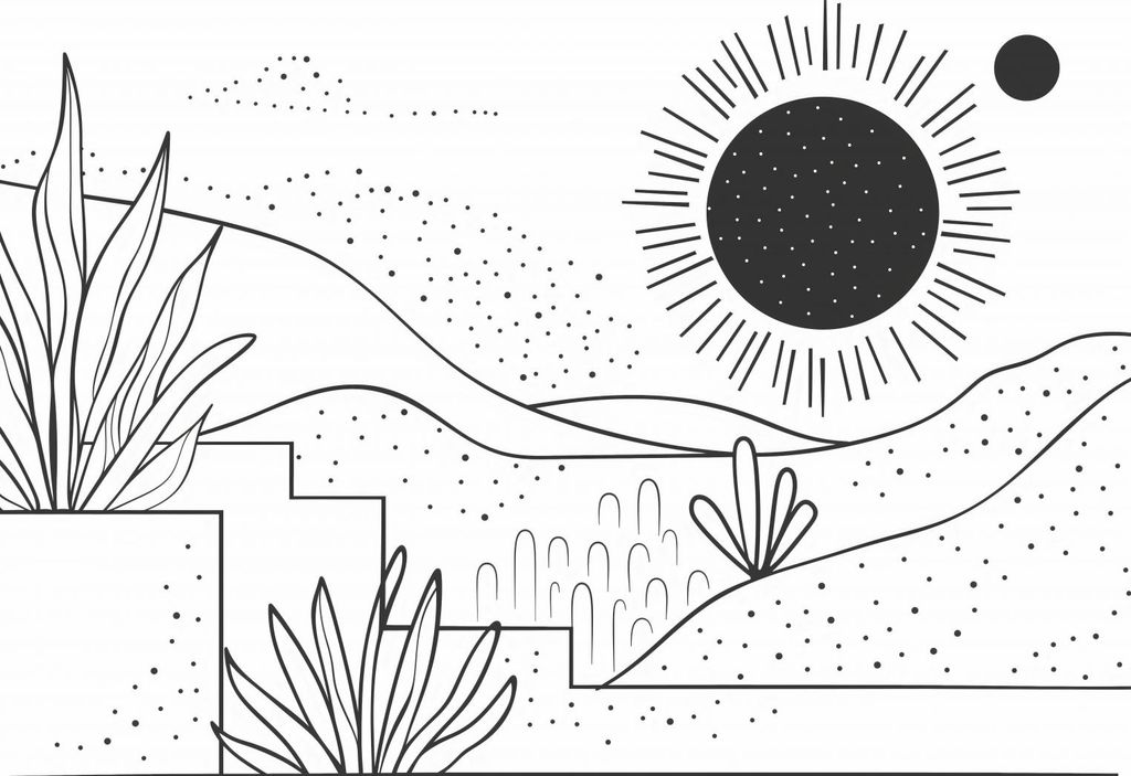 Plakat 100x70cm Linearer Landschaft