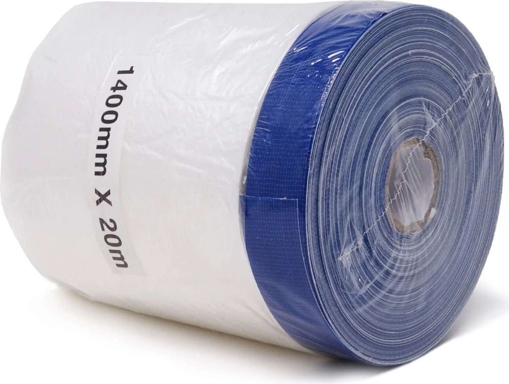 gws Maler-Abdeckfolie mit Gewebeklebeband, 20 m x 1400 mm, blau mit Folie