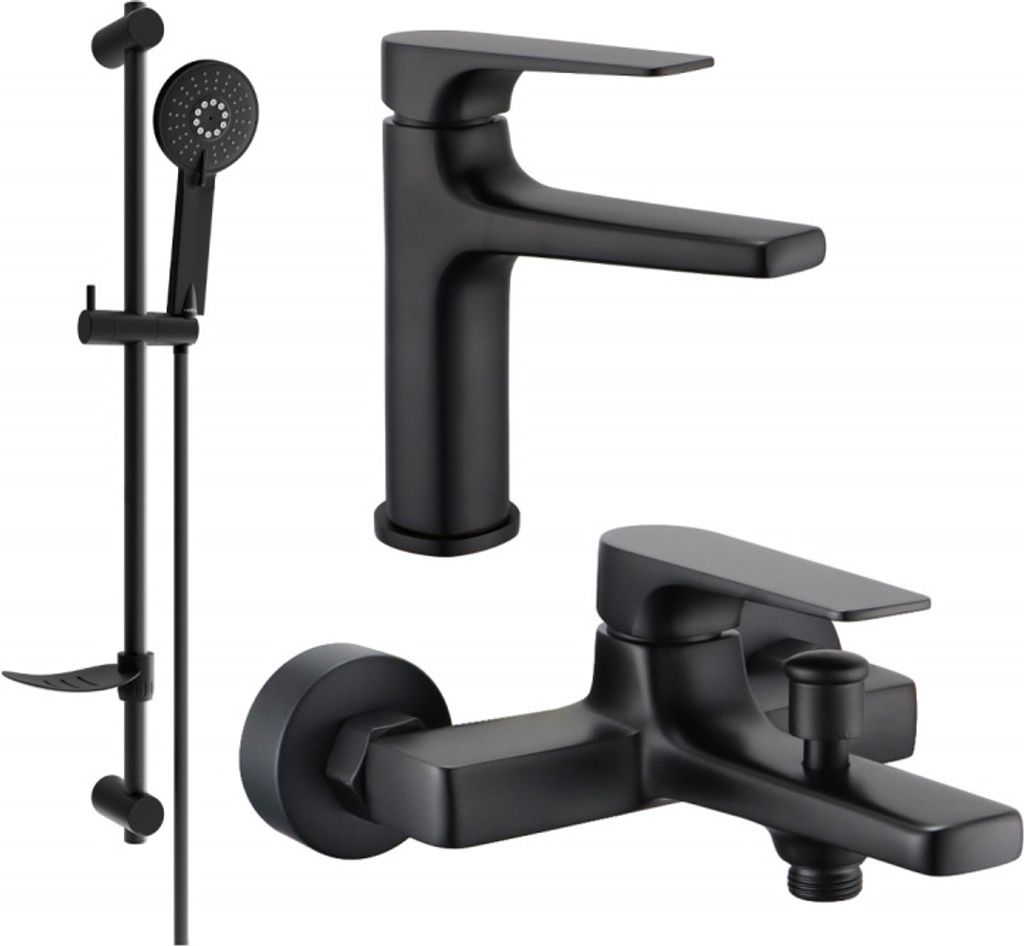 Mexen Lynx DF40 Badewannenset, Schwarz - 745903DF40-70 Produktbild 