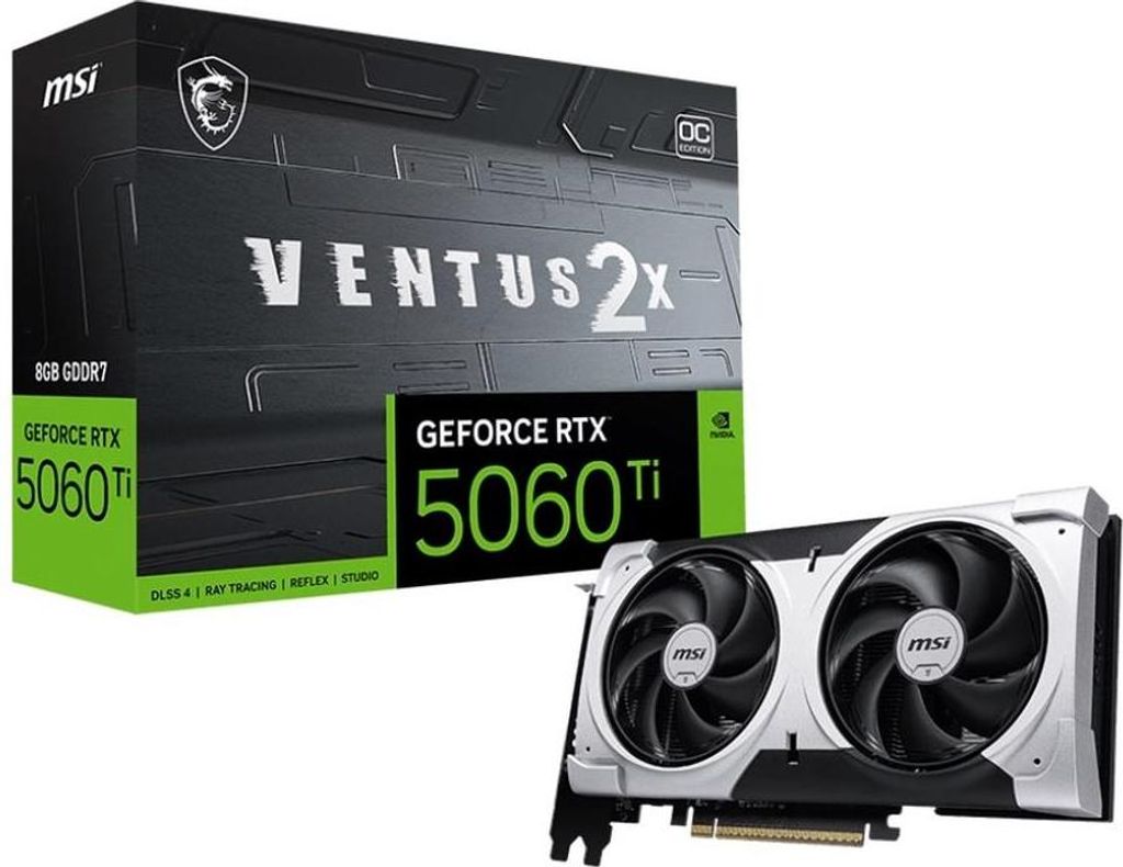 MSI GeForce RTX 5060 TI 8G VENTUS 2X OC PLUS NVIDIA 8 Go Image du produit 