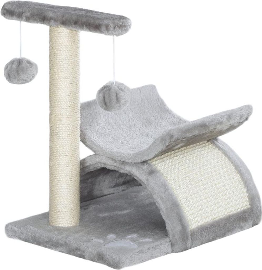 Kratzbaum klein Katzenkratzbaum Spielbaum Kratzstamm für Katzen mit Spielball Braun 40 x 30 x 43 cm