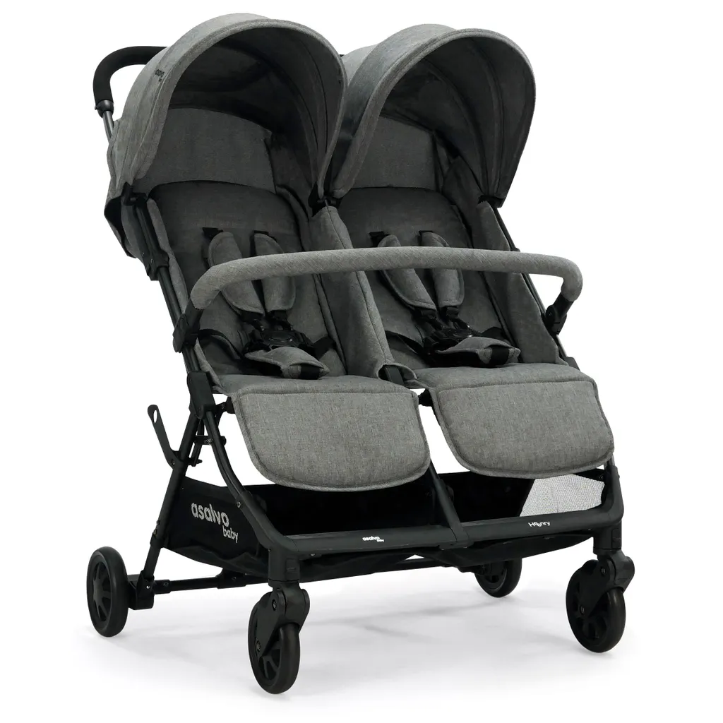 Poussette double ultra légère Asalvo Henry avec pliage compact et rapide