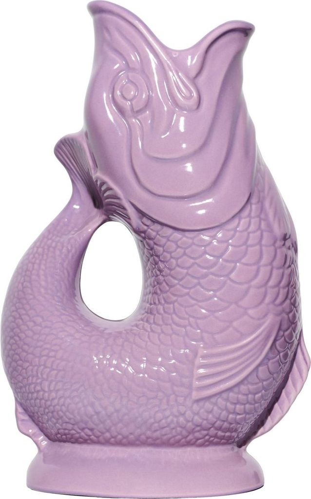 Gluckigluck Wasserkaraffe mit Gluckergeräusch, handgefertigt, ikonisches Design, Farbe:Flieder, Fassungsvermögen:1,2 L