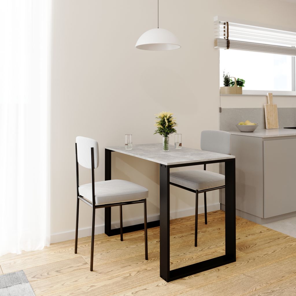 AKKE Beton LOFT Tisch mit schwarze beine LxBxH: 70x60x75 cm