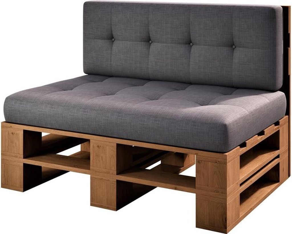 Lermowood Palettenmöbel Mp Bank 100 x 60 x 30 cm Eiche | Europaletten Indoor und Outdoor Lounge Gartenmöbel Holz Gartenmöbel Set Lounge Möbel T...
