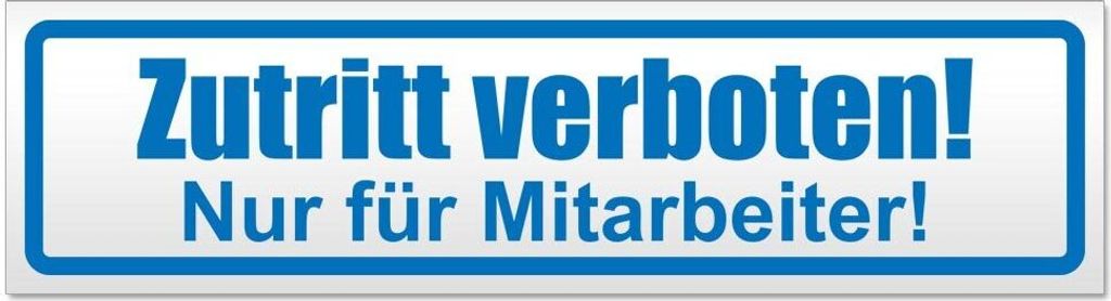 Kiwistar Zutritt verboten nur Mitarbeiter Magnetschild Schild magnetisch - 20cm Blau - Magnetfolie für Auto PKW Kfz