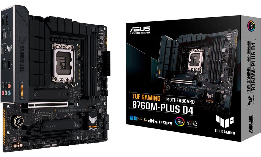 ASUS TUF GAMING B760M-PLUS D4 (Intel,1700,DDR4,mATX) Image du produit 