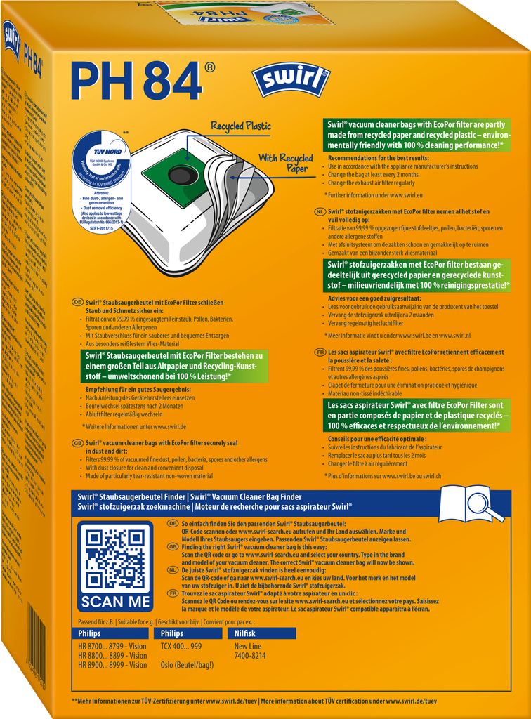 Swirl PH 84, Orange, Weiß, Philips, Nilfisk, Karstadt, 4 Produktbild 
