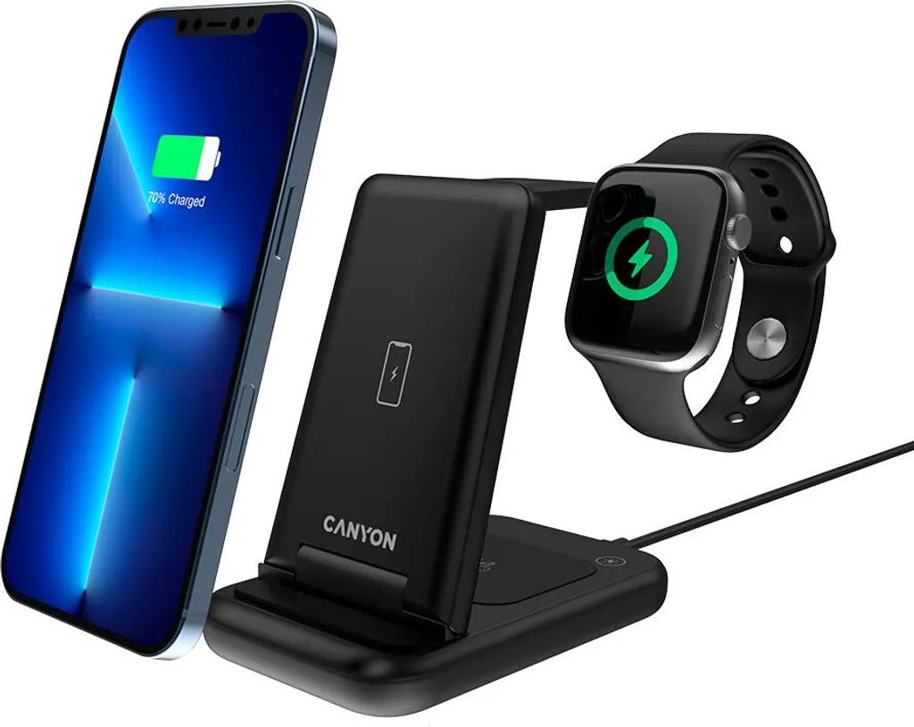 Station Canyon WS-304 Noir Charge rapide pour iPhone et Android