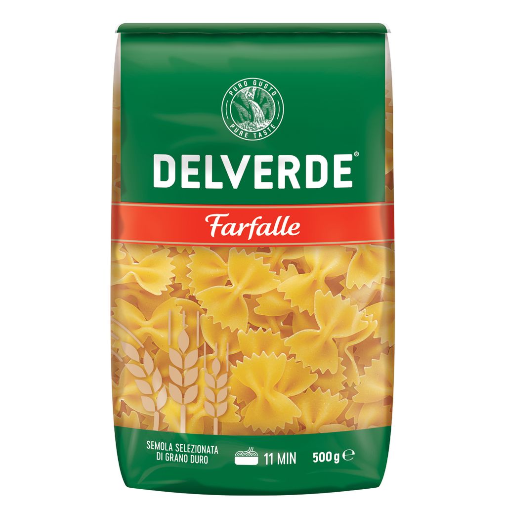 Delverde Farfalle di semola di grano duro 500g Immagine del prodotto 