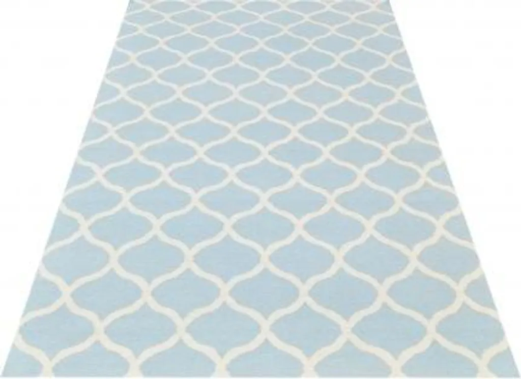 Kelim Alize bleu clair 155x240 cm : Tapis en fibres naturelles tissées