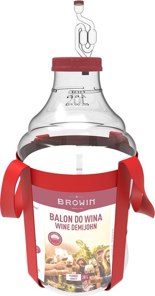 WEINBALLON mit ZUBEHÖR Gärballon Korbflasche BROWIN Wine Produktbild 4