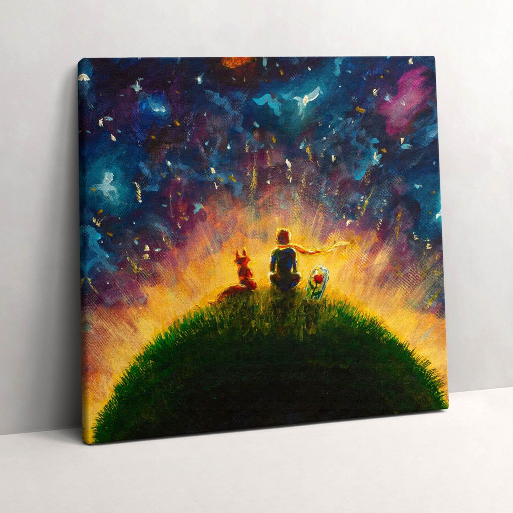 Abstract illustration The Little Prince – Leinwandbild Wandbild – 60x60 cm – Leinwandbilder – Wandbilder – Schlafzimmer – Flur