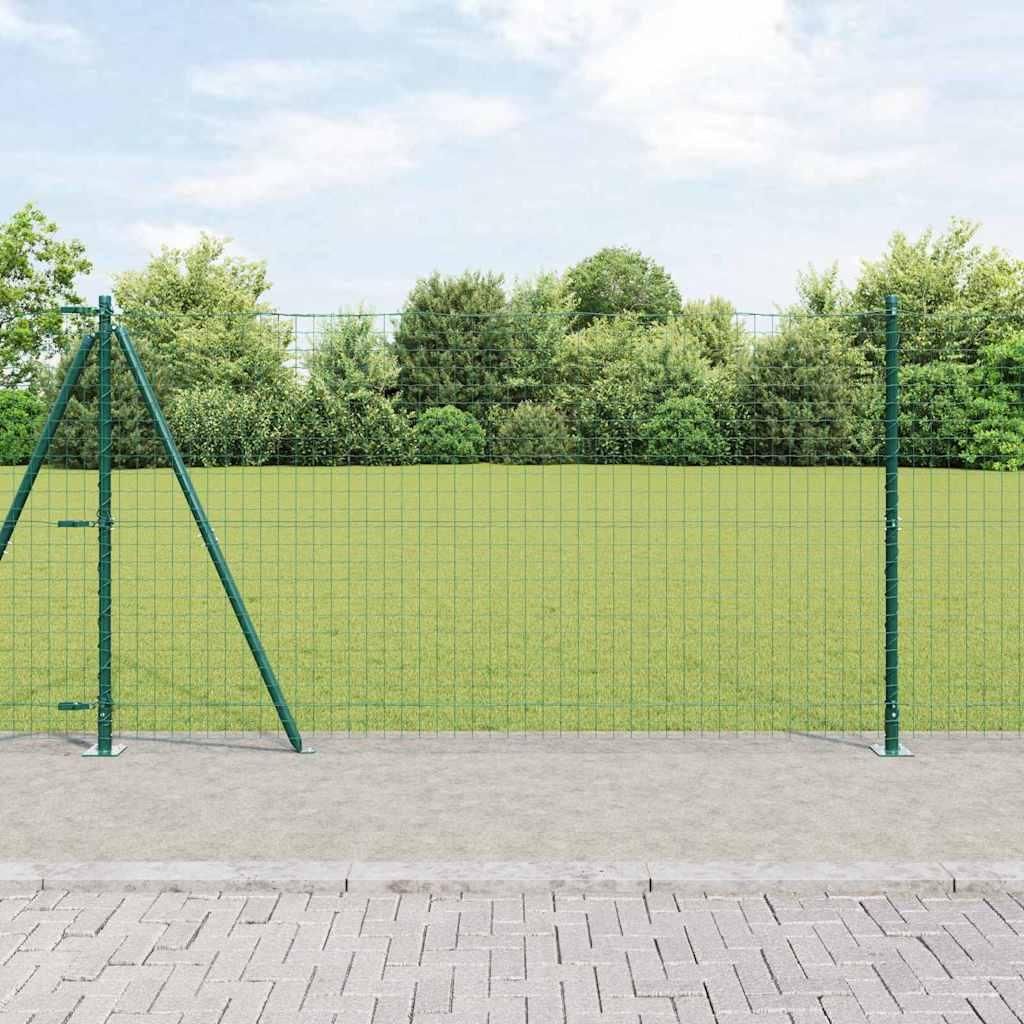 Zaunpfosten 7 pcs Grün Stahl