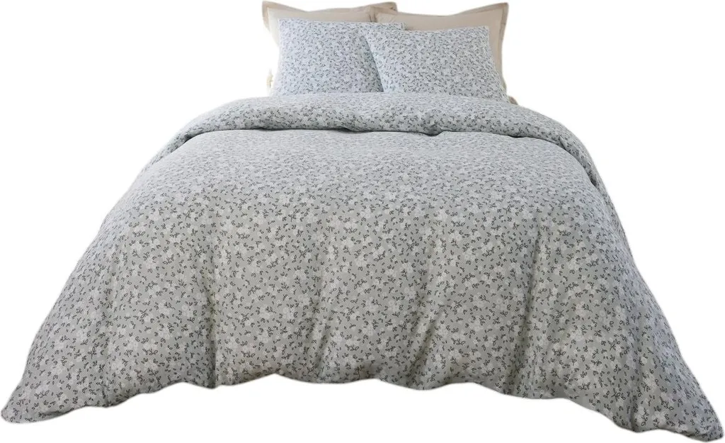 Housse de couette gaze de coton Edane, douceur gaufrée sans repassage